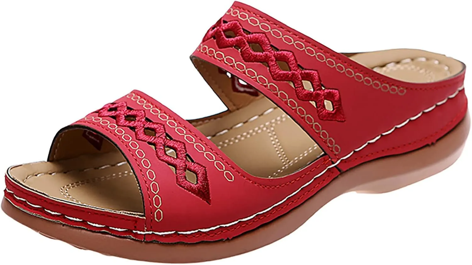 2025 Womens Sandals For Summer And Spring Comfortable Trendy Wedge Platform Arch Support Wide Width Flip Flops