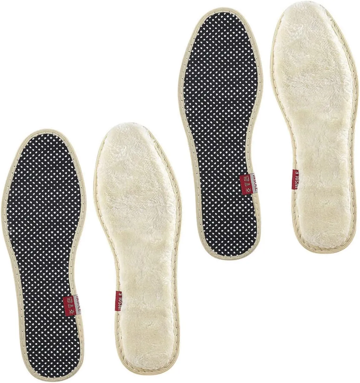 2Pairs Thickened Insoles for Winter Warm and Breathable Shoe Pads Non Slip Design for Casual Shoes and Boots Moisture Absorbing and Odorless Comfort