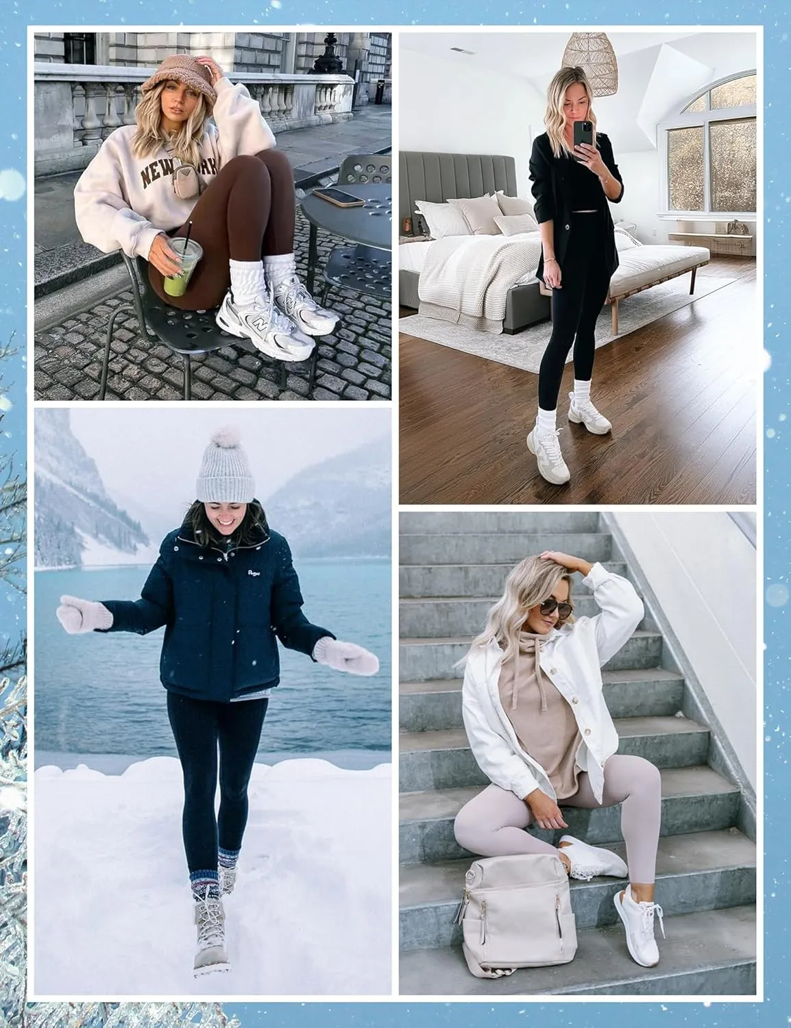 3 Pack Fleece Lined Leggings Women with Pockets Tummy Control High Waisted Thermal Warm Winter Workout Yoga Pants