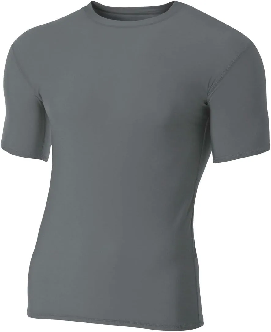 A4 Men's Compression Crew Short Sleeve