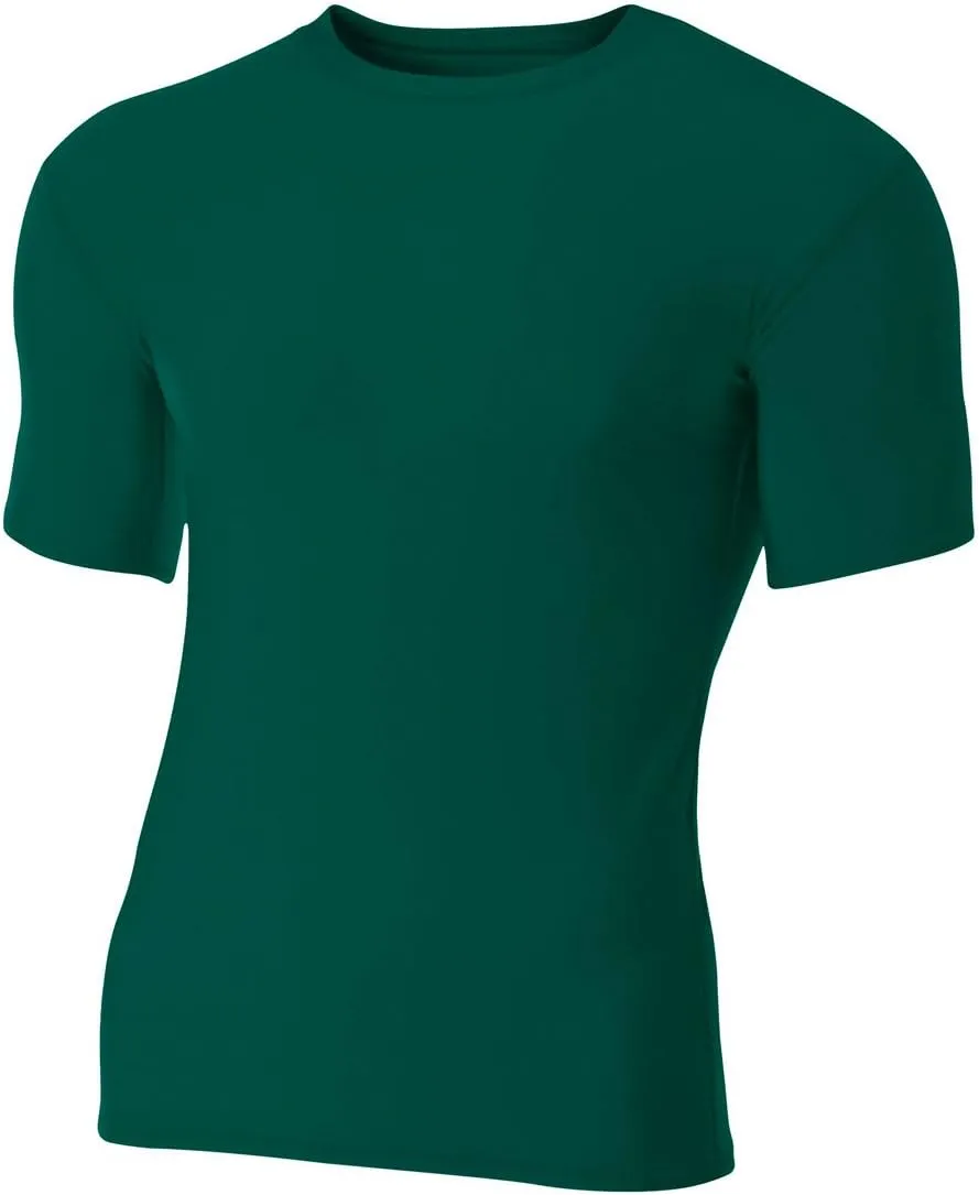 A4 Men's Compression Crew Short Sleeve