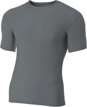 A4 Men's Compression Crew Short Sleeve
