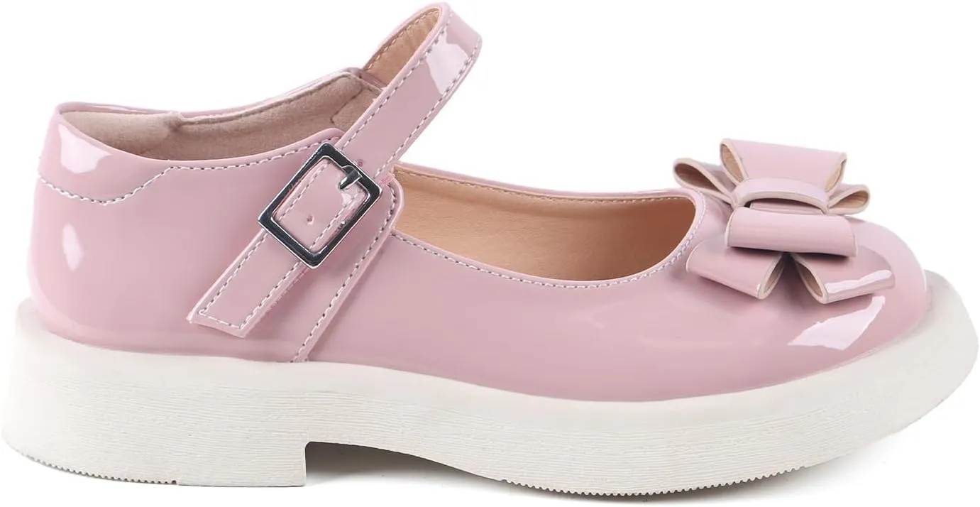ADAMUMU Toddler Dress Shoes Flower Girl Shoes for Weeding Cute Toddler Mary Jane Shoes Lace Flore Ballet Flat for Walking, Jumping