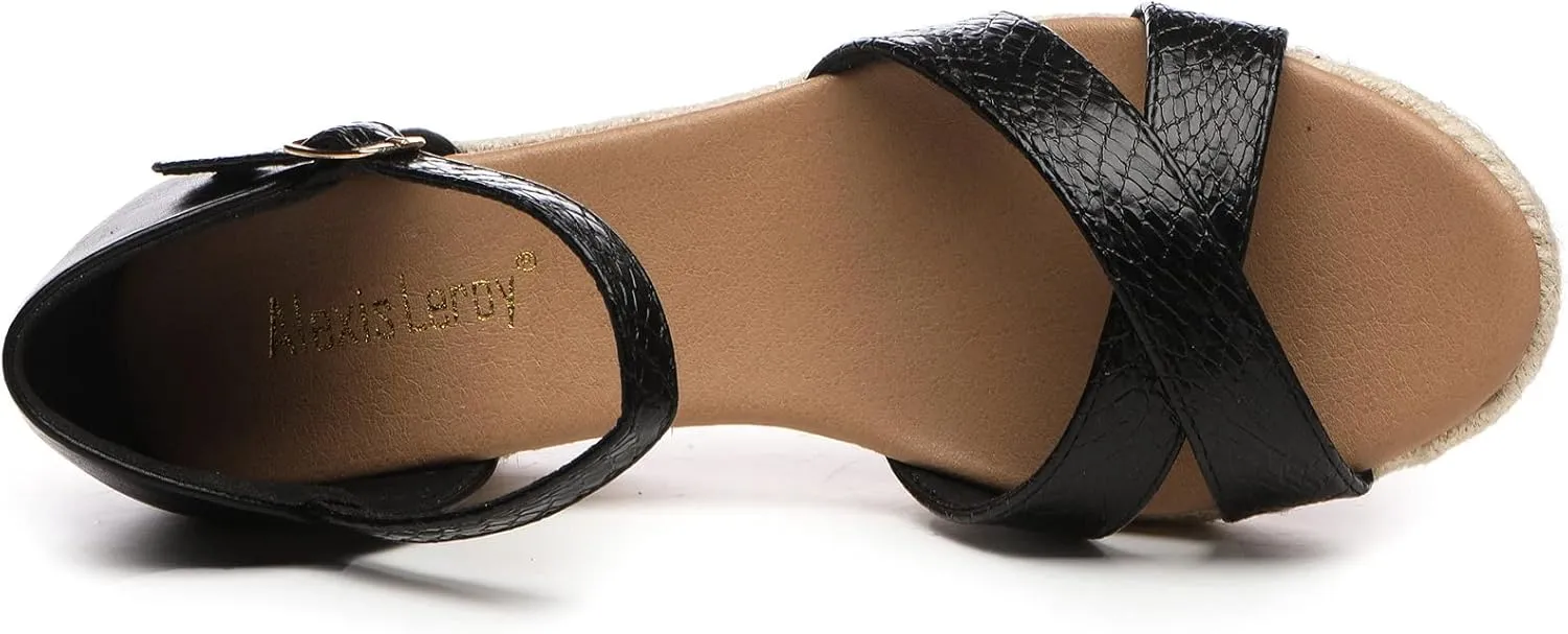 Alexis Leroy Summer Ankle Strap Comfort Sole Open Toe Flat Women's Sandals