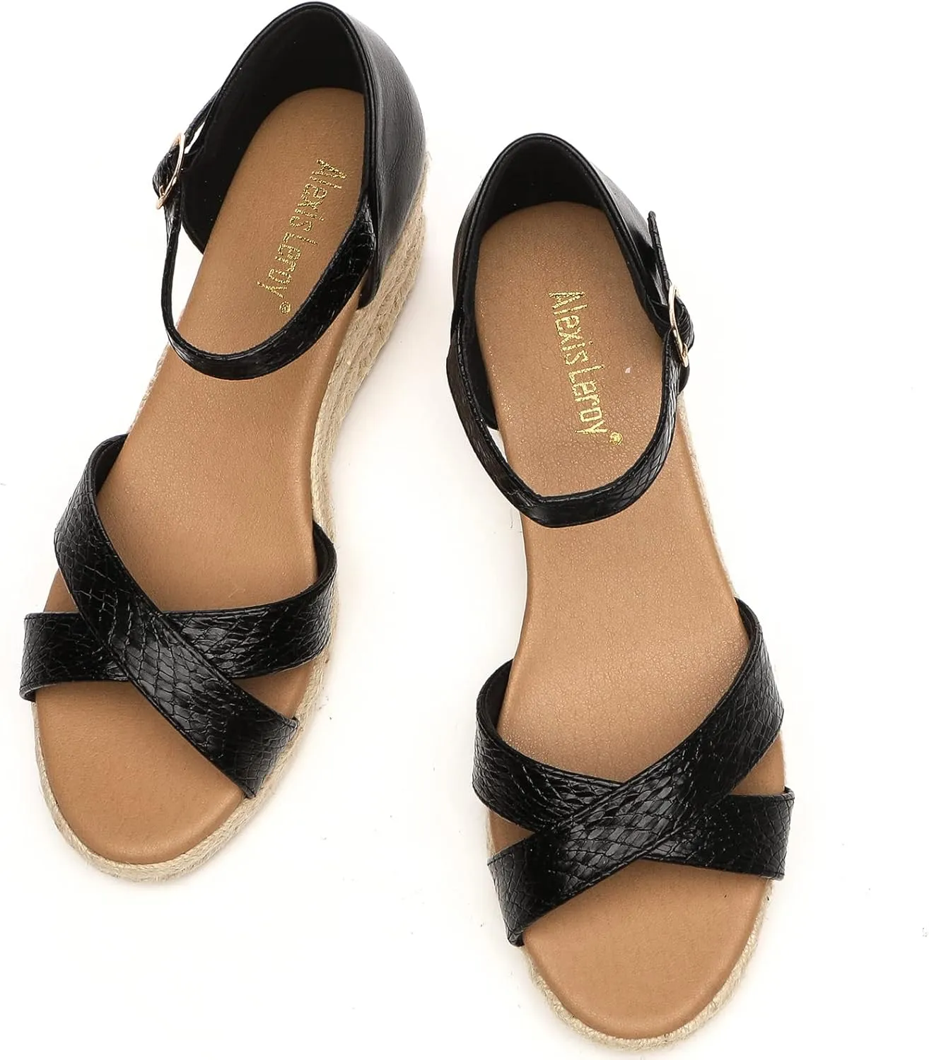 Alexis Leroy Summer Ankle Strap Comfort Sole Open Toe Flat Women's Sandals