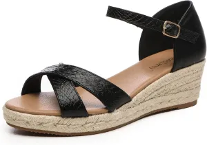 Alexis Leroy Summer Ankle Strap Comfort Sole Open Toe Flat Women's Sandals