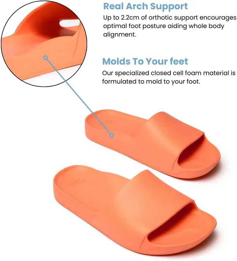 Archies Arch Support Slides – Orthotic Recovery Sandals for Plantar Fasciitis Relief, Foot Pain & Heel Pain – Lightweight, Cushioned, Shock-Absorbing Slides for Walking, Standing, and All-Day Comfort