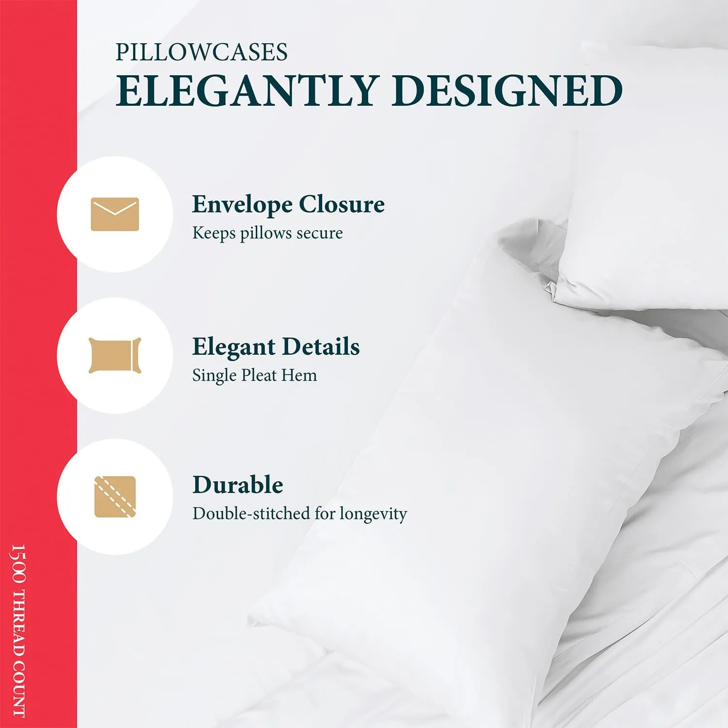 Ashton Sheets 100% Egyptian Cotton Sheets Queen Size Bed Set - Luxury 1500 High Thread Count Egyptian Cotton Queen Sheet Set (4 PC, White), 17" Deep Pocket, Silky Soft, Cooling, Sateen Bedding