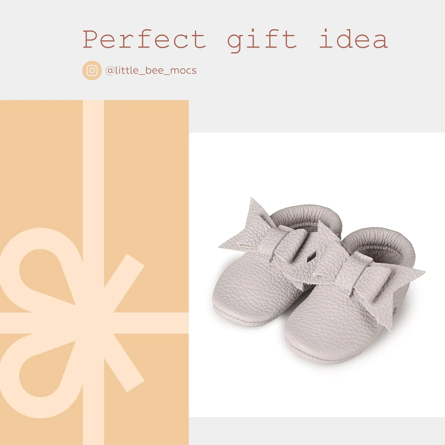 Baby Girl Shoes Moccasins with Bow (Italian Leather) Soft Sole for Girls | Crib, Infants, Babies, Toddlere, Newborn, Walking