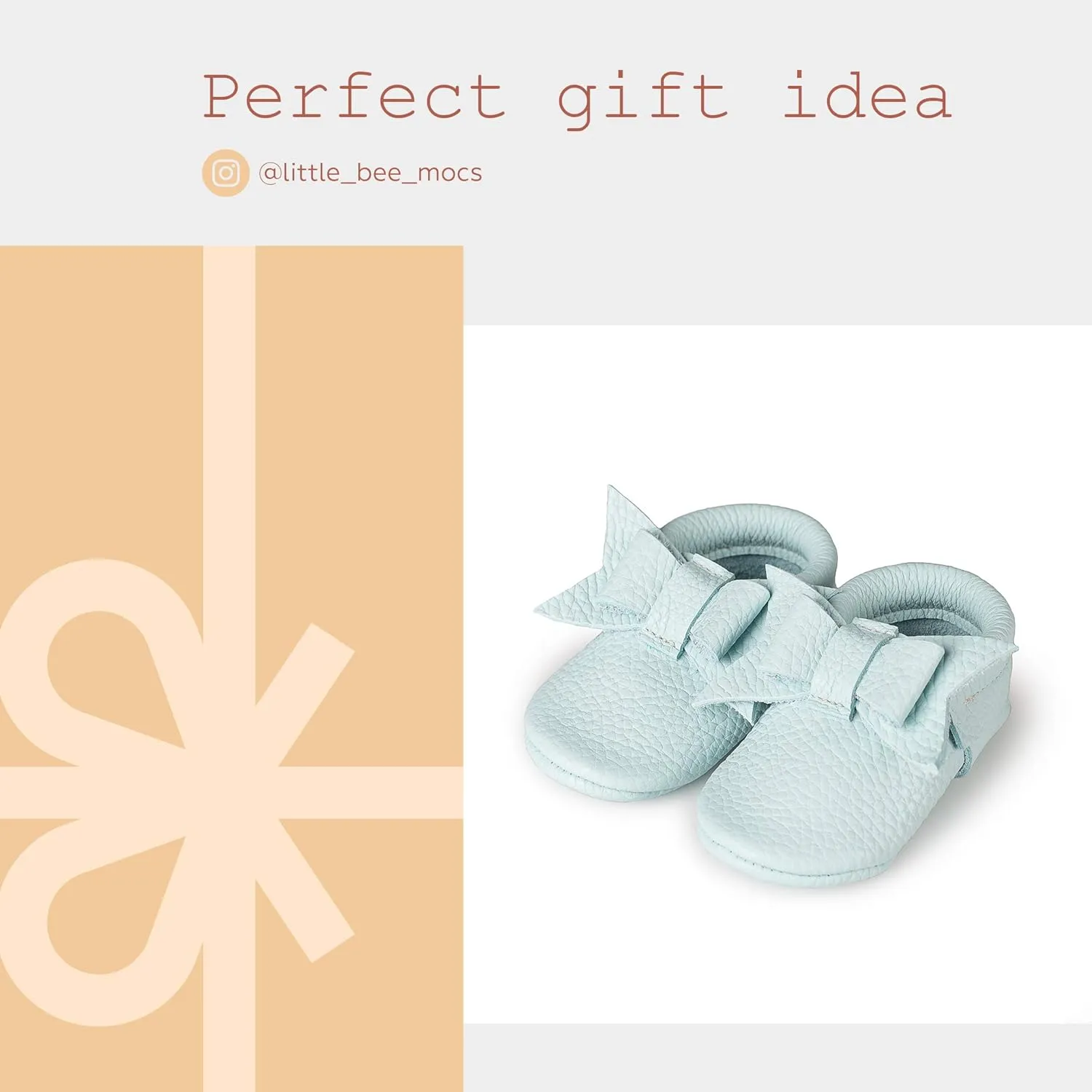 Baby Girl Shoes Moccasins with Bow (Italian Leather) Soft Sole for Girls | Crib, Infants, Babies, Toddlere, Newborn, Walking