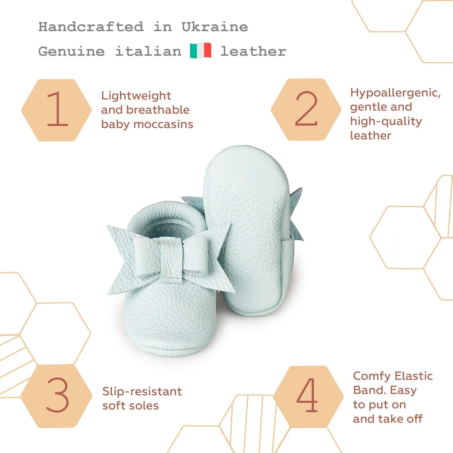 Baby Girl Shoes Moccasins with Bow (Italian Leather) Soft Sole for Girls | Crib, Infants, Babies, Toddlere, Newborn, Walking