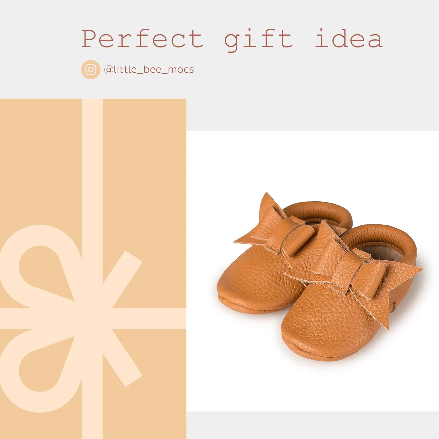 Baby Girl Shoes Moccasins with Bow (Italian Leather) Soft Sole for Girls | Crib, Infants, Babies, Toddlere, Newborn, Walking