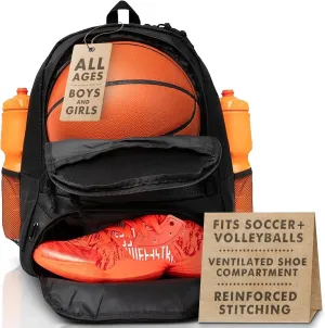 Basketball, Large Boys Soccer, Sports Soccer - Returning customer offer Secure Basketball & Separate Durable & Equipment Blue/Black & Gym Cleat Compartment for - Bag Design Athletic and - - - Volleyball Backpack Ball Girls -