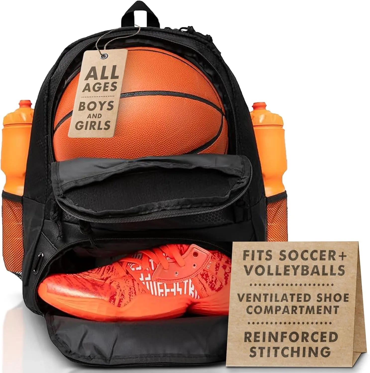 Basketball, Large Boys Soccer, Sports Soccer - Returning customer offer Secure Basketball & Separate Durable & Equipment Blue/Black & Gym Cleat Compartment for - Bag Design Athletic and - - - Volleyball Backpack Ball Girls -