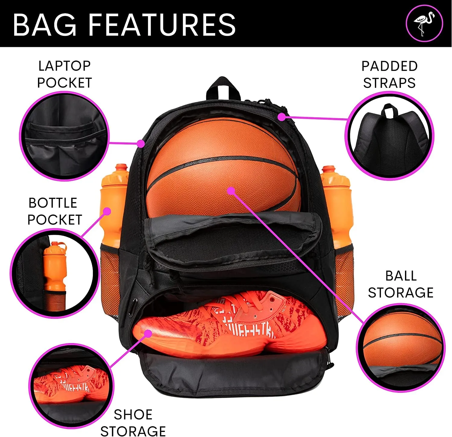 Basketball, Large Boys Soccer, Sports Soccer - Returning customer offer Secure Basketball & Separate Durable & Equipment Blue/Black & Gym Cleat Compartment for - Bag Design Athletic and - - - Volleyball Backpack Ball Girls -