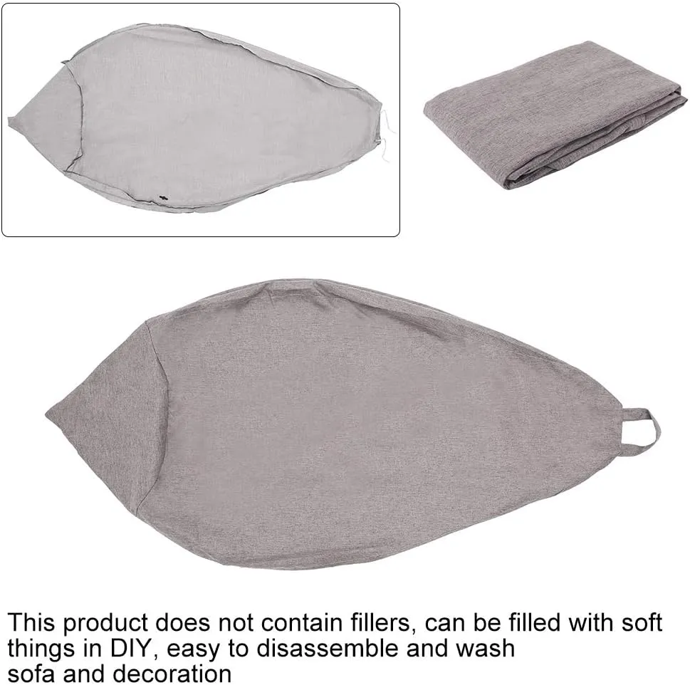 Bean Bag Chair Sofa Cover(No Filler), Lazy Lounger High Back Large Bean Bag Storage Chair Cover Sack for Adults and Kids without Filling (Dark Gray, XL)