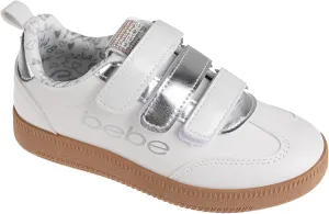 bebe Girls' Shoes - Sneakers for Girls, Low Top Metallic Flat Sneakers for Little Kid/Big Kid