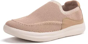 BEJINASH Women's Walking Shoes Wide Toe Box Knitted Slip-on Shoes for Women Comfortable and Soft Casual Work Loafer Shoes