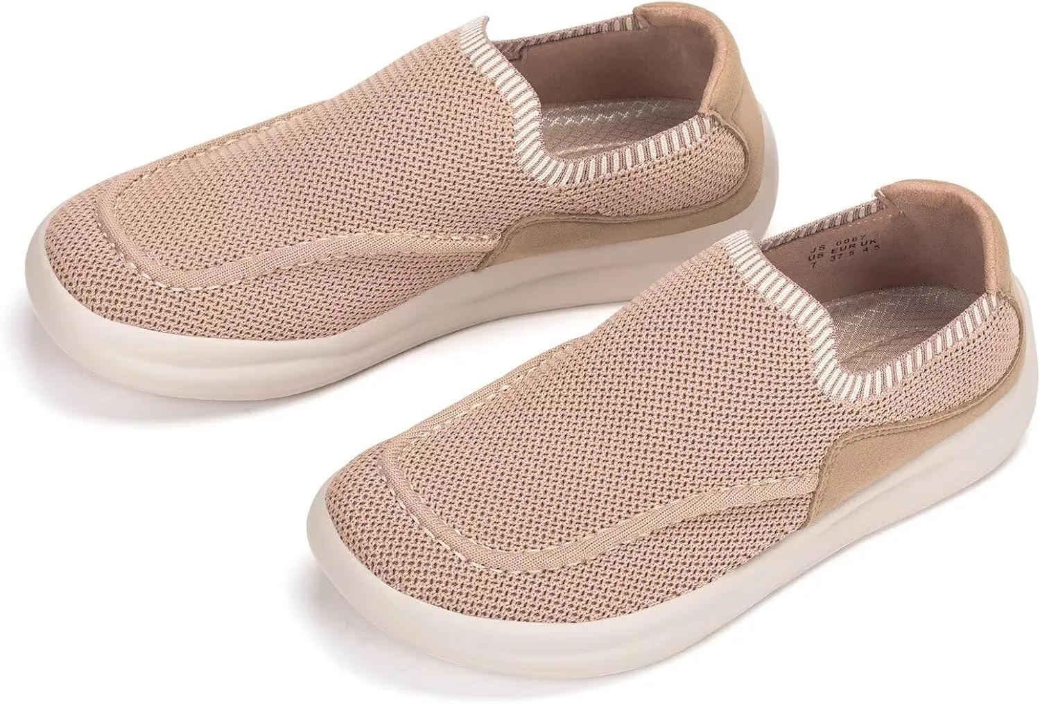 BEJINASH Women's Walking Shoes Wide Toe Box Knitted Slip-on Shoes for Women Comfortable and Soft Casual Work Loafer Shoes