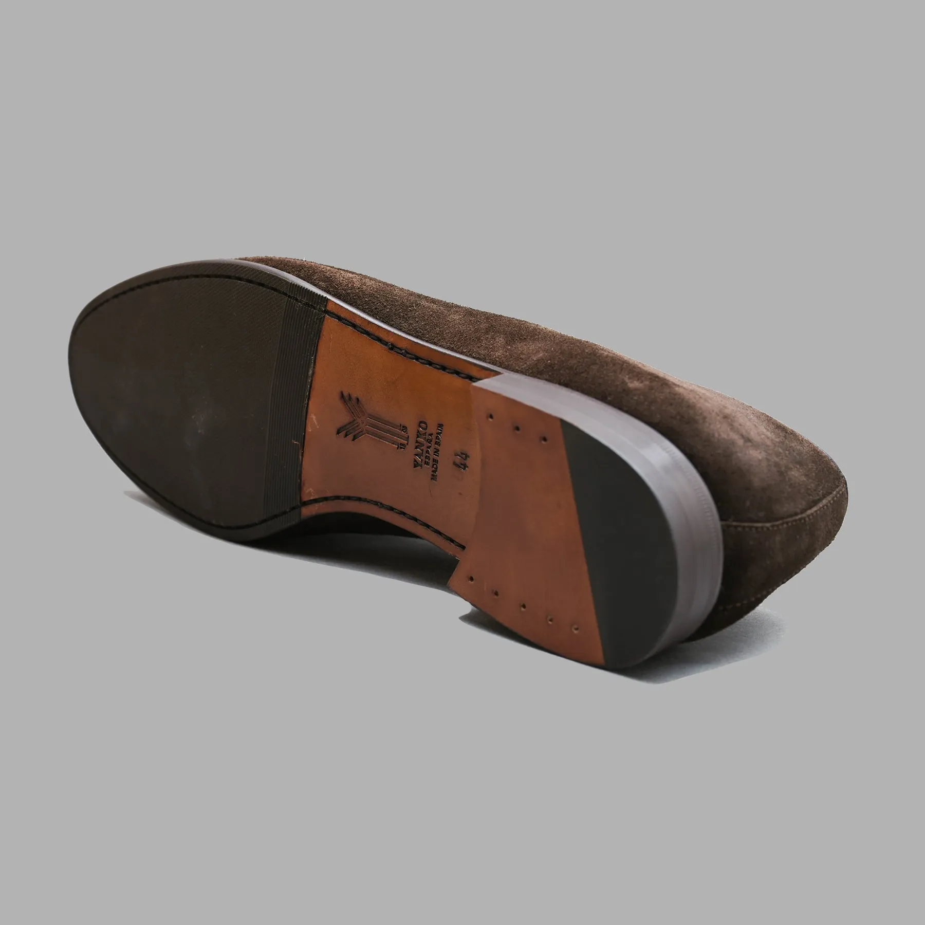 Belgian Tassel Loafer in Dark Brown Suede