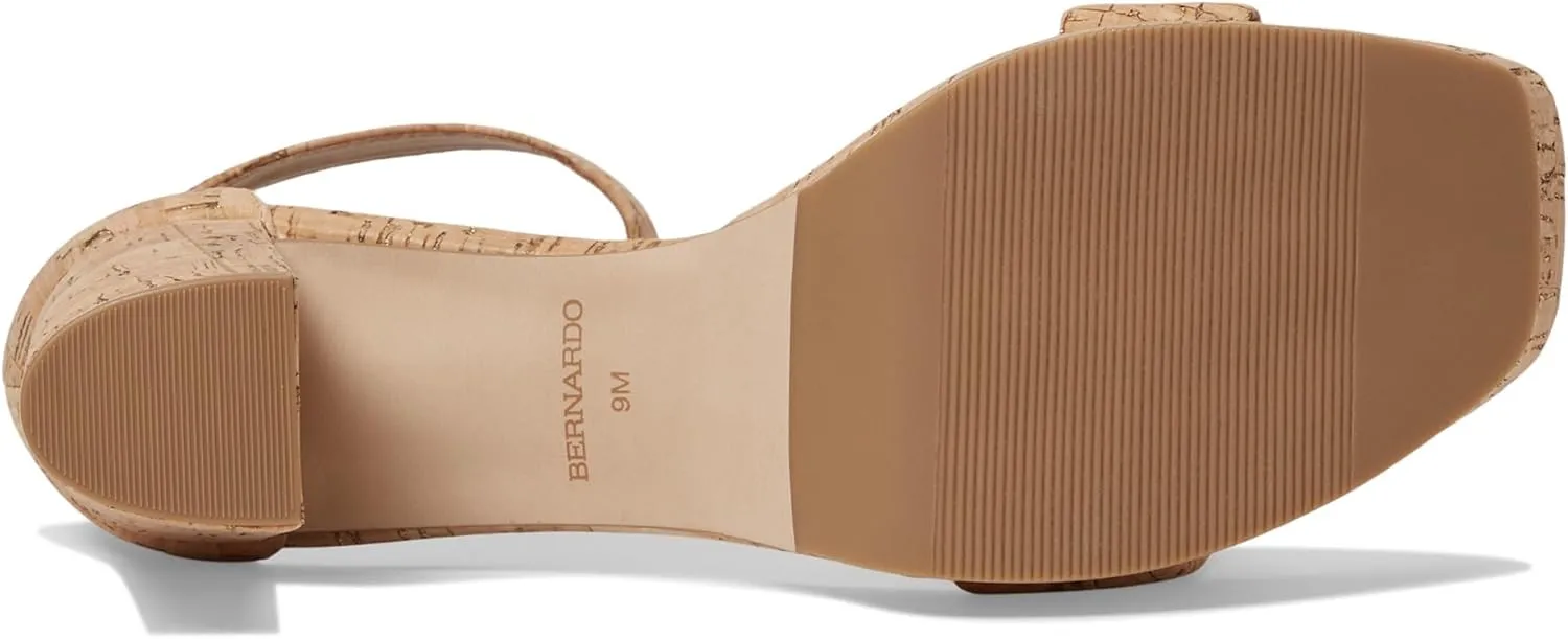 Bernardo® Carla Strap Heels for Women – Leather Upper and Lining – Rubber Sole – Block Heels