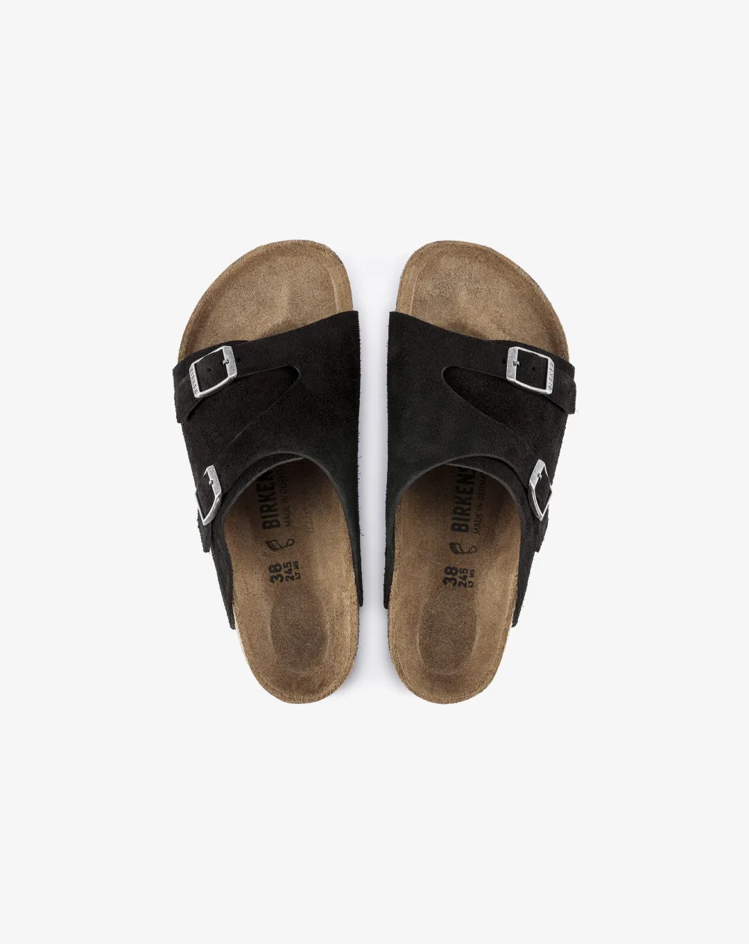 Birkenstock Zürich Suede Leather Sandal "Black"