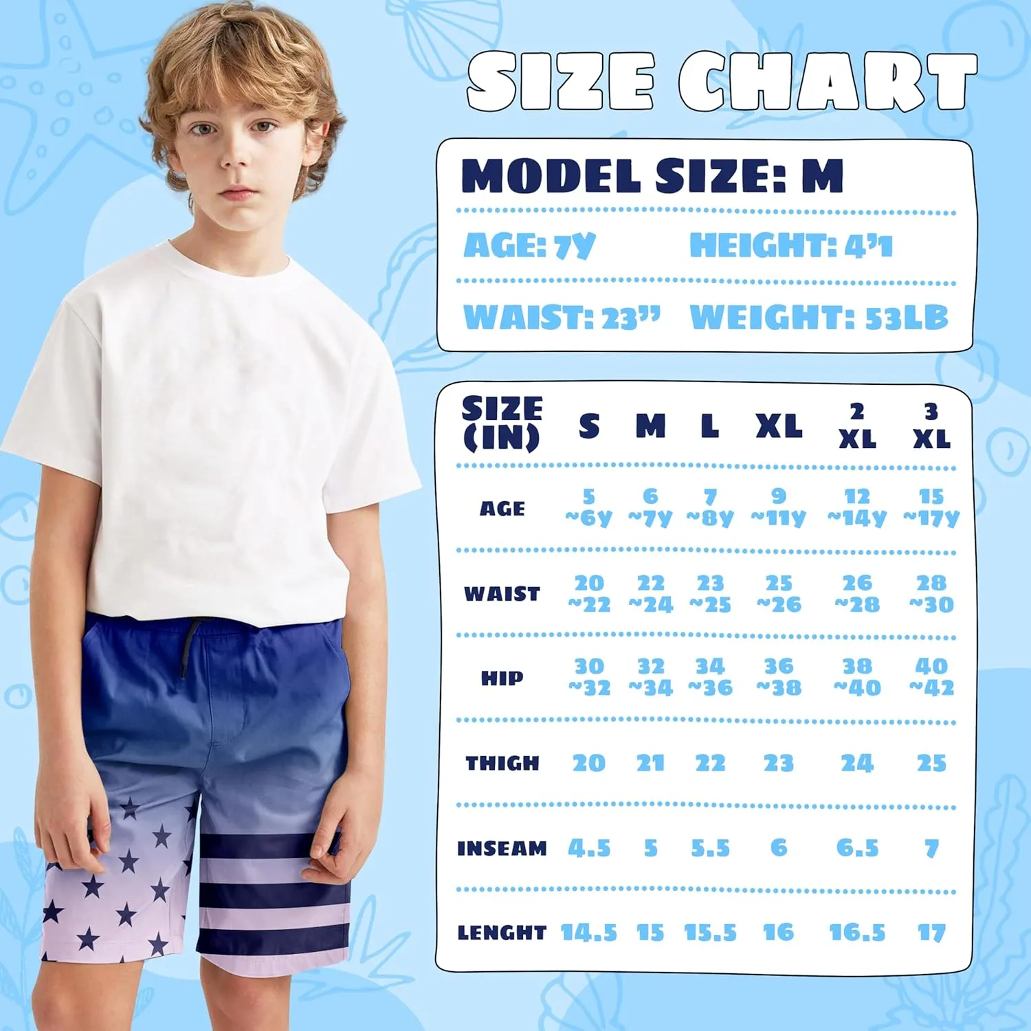 Boys Swim Trunks with Compression Liner Boys Stretch Swim Shorts Quick Dry 2 in 1 Beach Shorts 4-17 Y