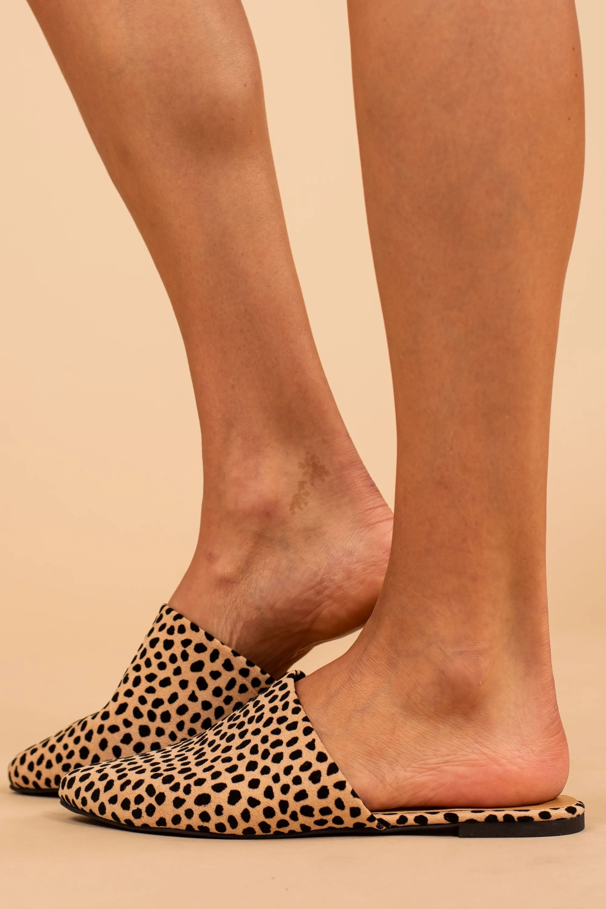 Brown Leopard Flat Mules