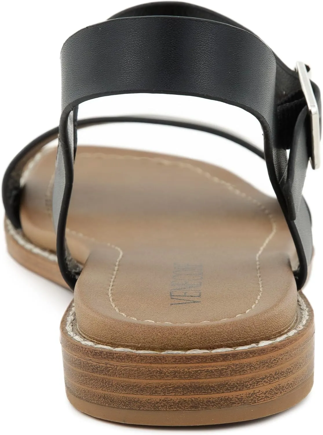 Calie 2 Strap Sandals for Women – Faux Leather Sandals Women’s Summer Shoes – Comfortable Flat Sandals