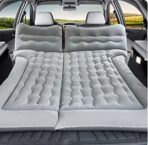 Car Air Mattress for Linco Aviator(6seats Without armrest) 2020-2024, Trunk Rear Seat Inflatable Thickened Flocking Travel Camping Bed, Air Pump 2 Pillows,Grey
