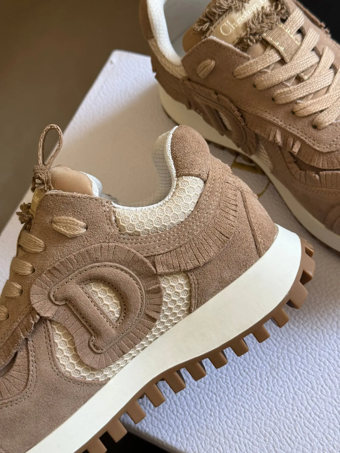 Cest CD Sneaker Brown Suede Calfskin and Mesh