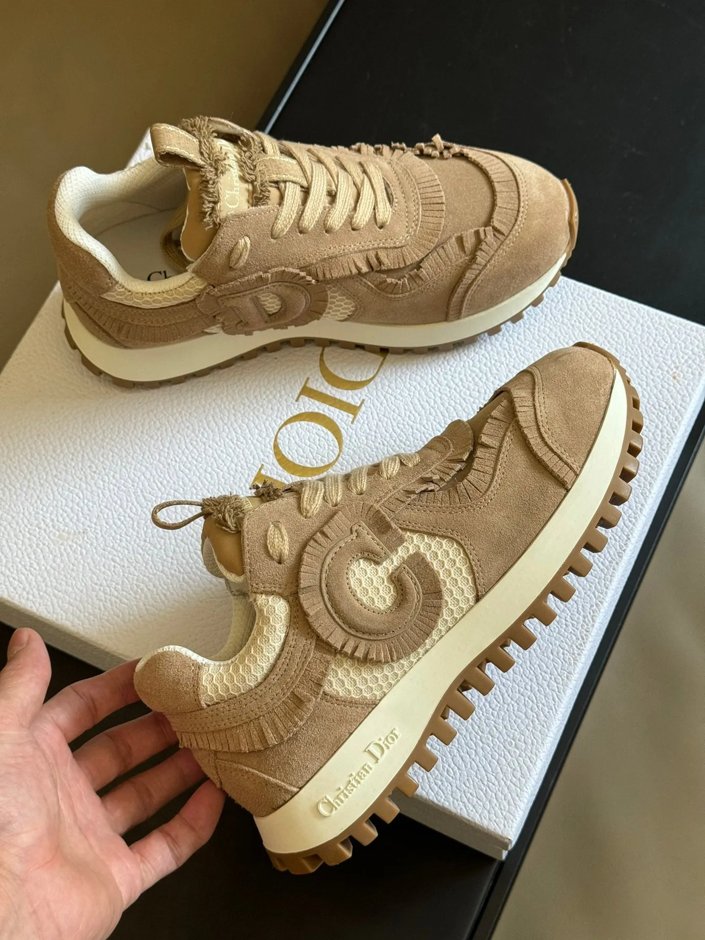 Cest CD Sneaker Brown Suede Calfskin and Mesh