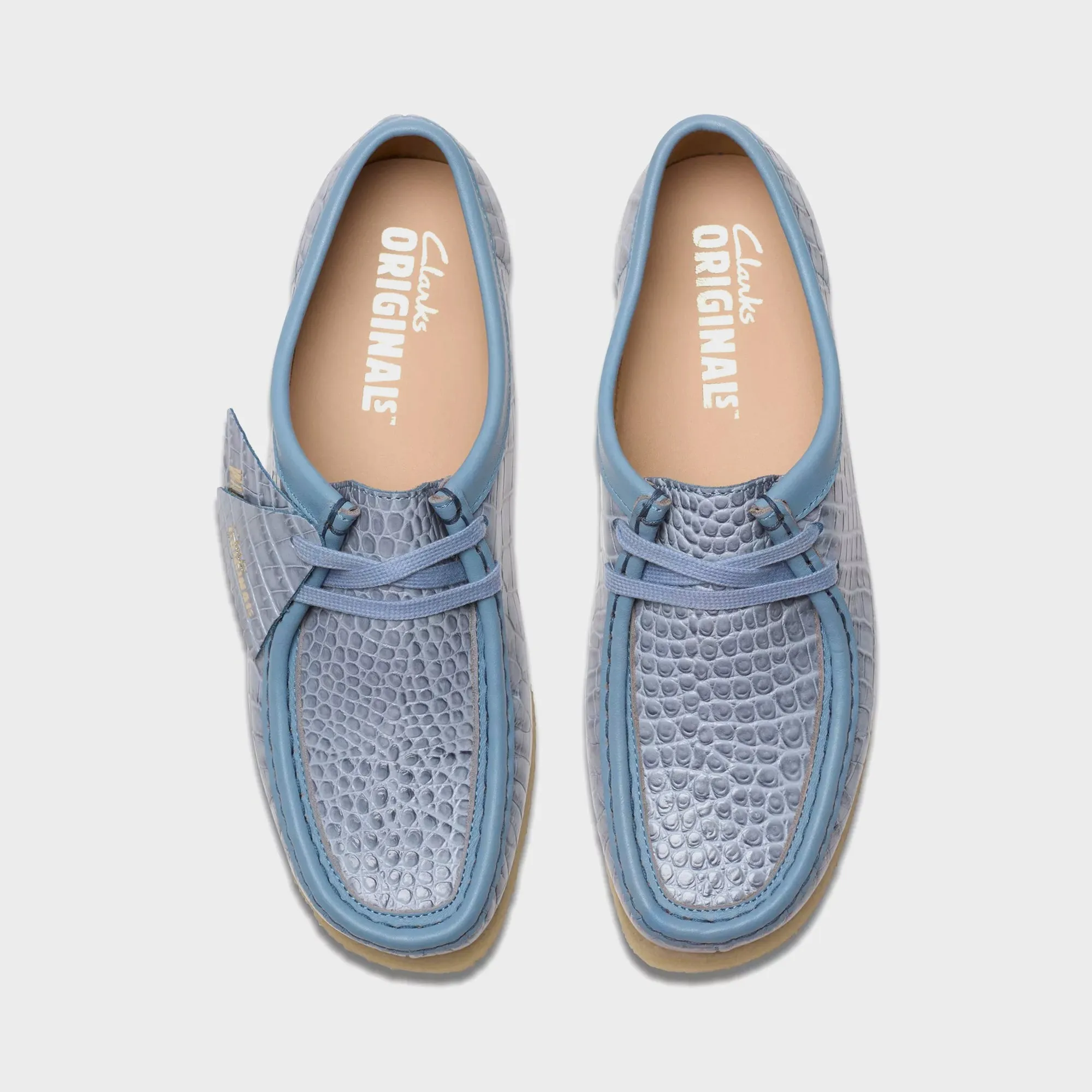 Clarks Wallabee - Powder Blue Croc