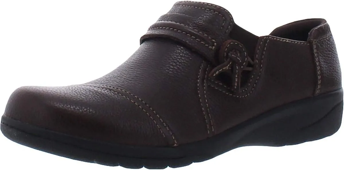 Clarks Women's Cheyn Madi Leather Ortholite Slip On Loafer Brown Size 8N