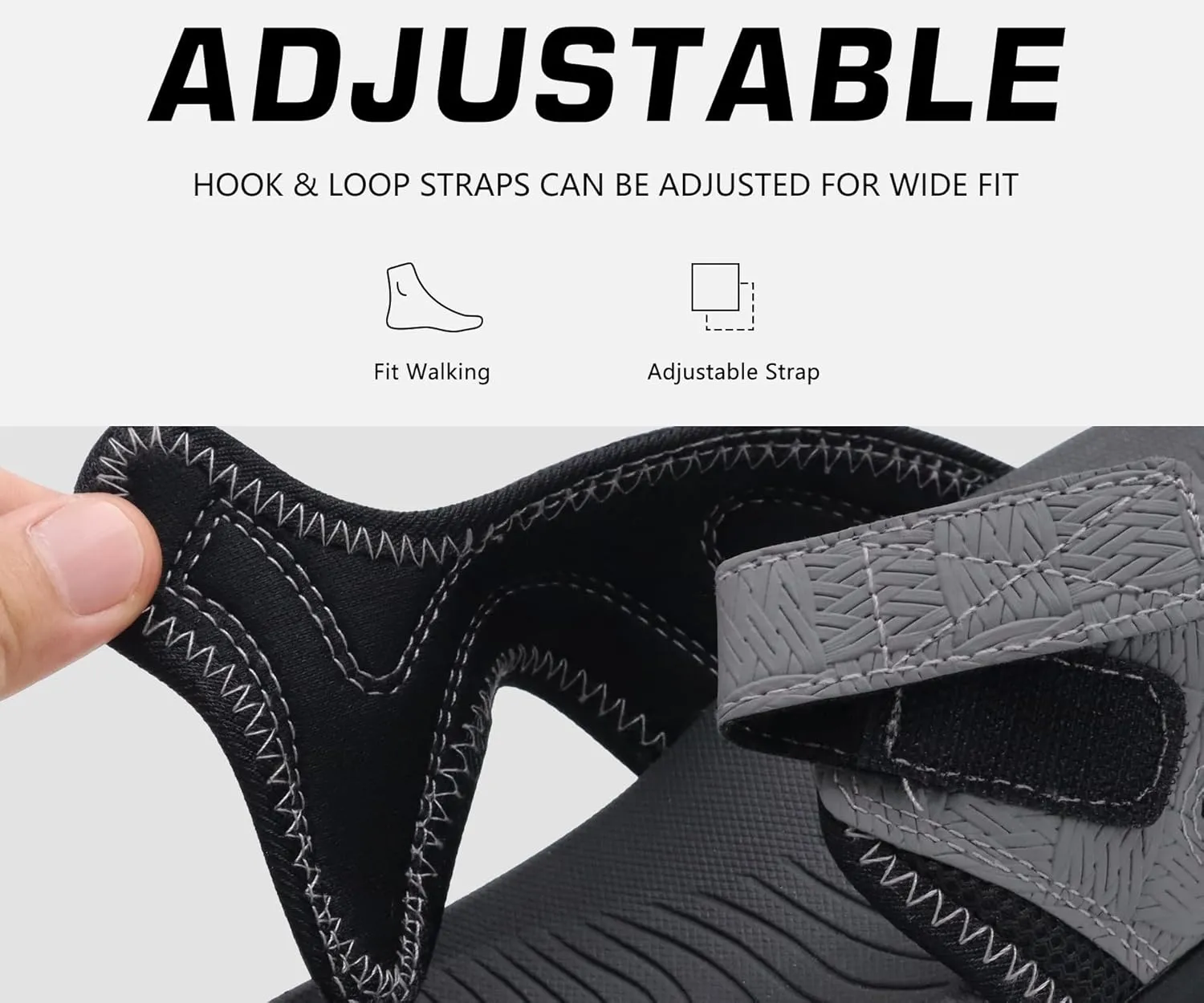 COFACE Flip Flops for Men with Arch Support Comfortable Man Thong Sandals Adjustable Beach Flip-flop Outdoor