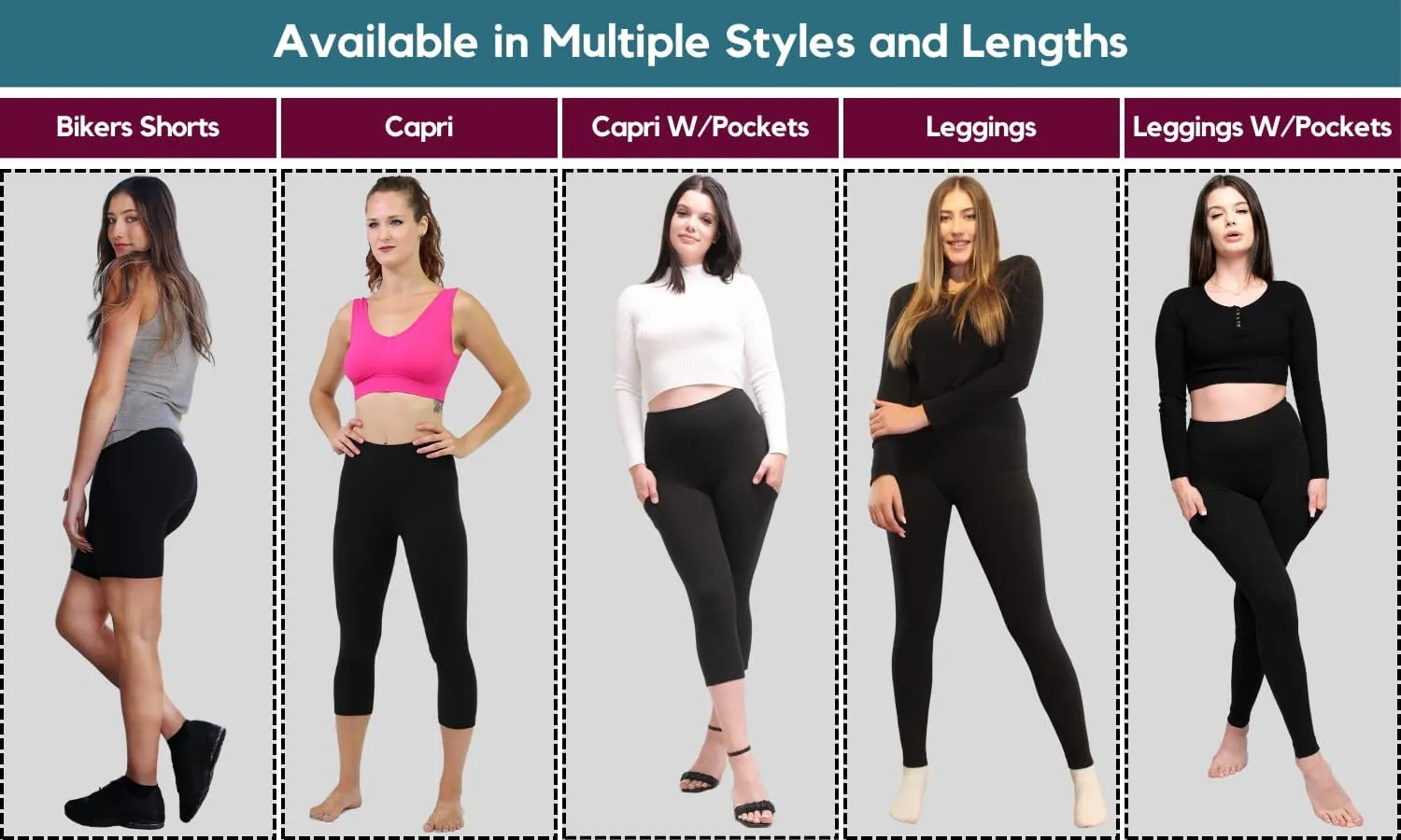 COMFY FOREVER Leggings for Women W/5' High Waist Tummy Control Ankle Length Pants