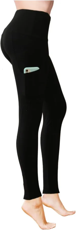COMFY FOREVER Pocket Leggings for Women W/5' High Waist Tummy Control Ankle Length Pants
