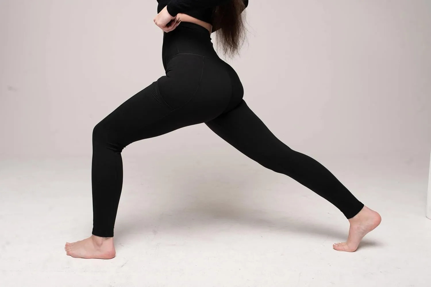 COMFY FOREVER Pocket Leggings for Women W/5' High Waist Tummy Control Ankle Length Pants
