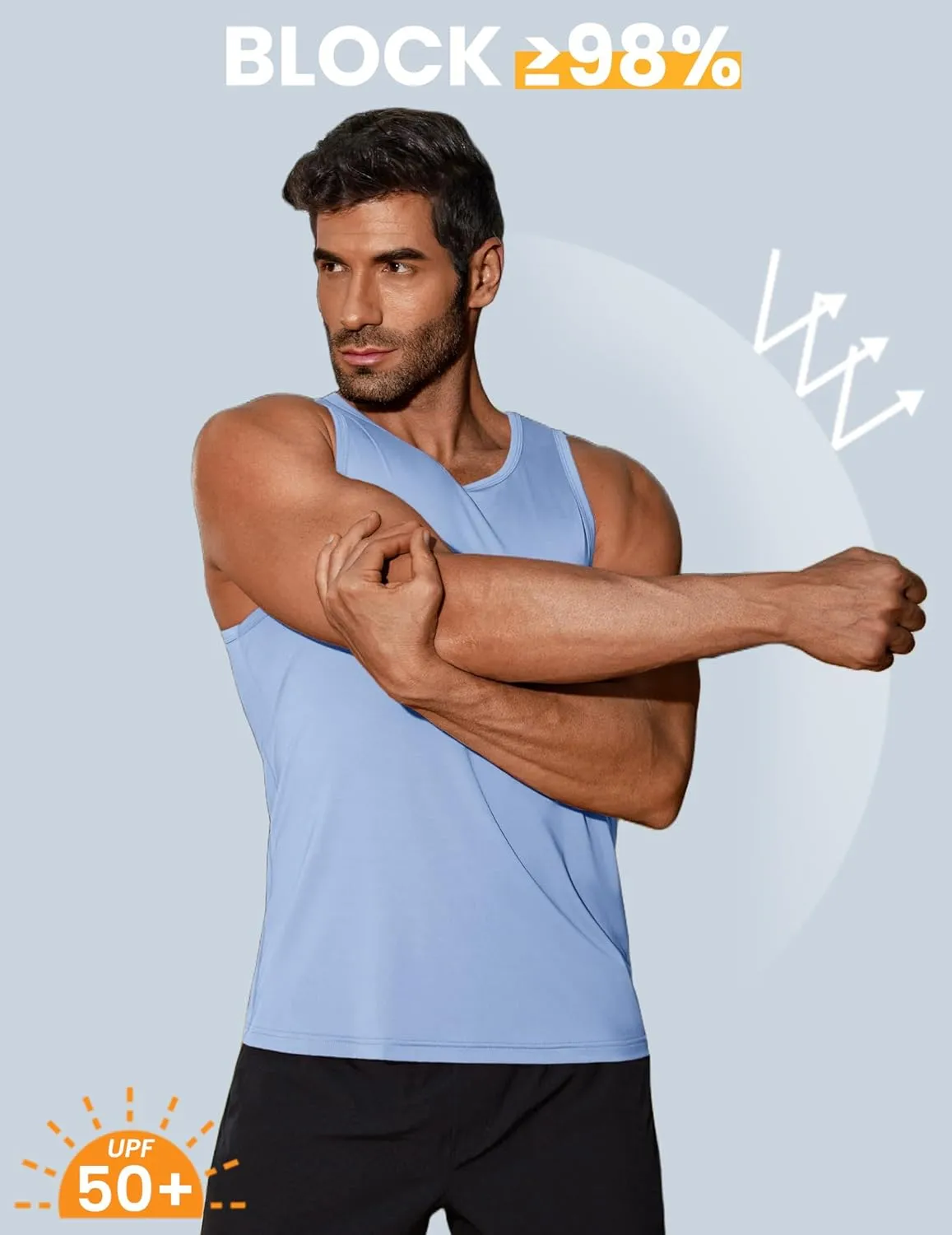 COOFANDY Mens Tank Top UPF 50  Quick Dry Sleeveless Shirts Summer Workout Muscle T Shirt Cool Swim Beach Top