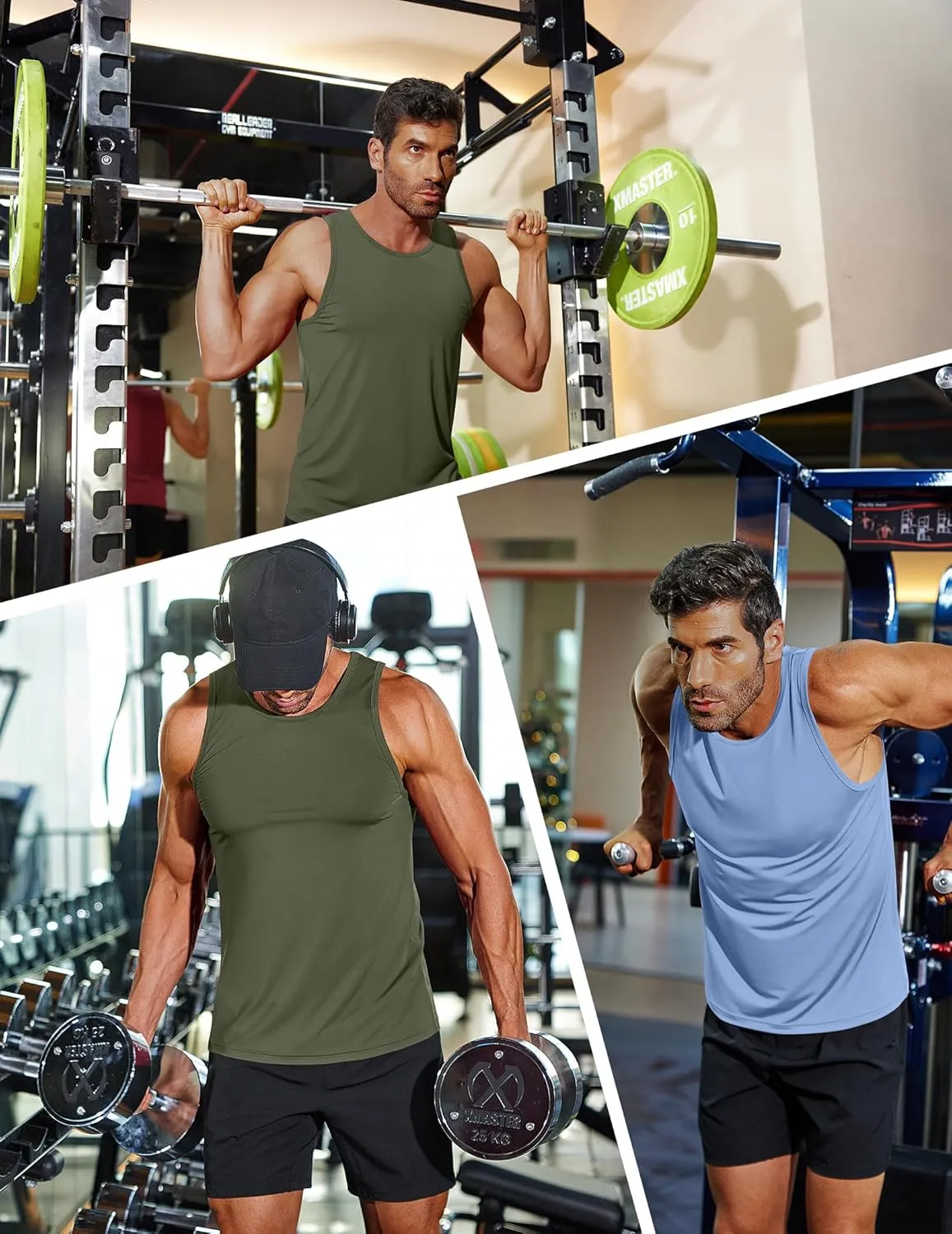 COOFANDY Mens Tank Top UPF 50  Quick Dry Sleeveless Shirts Summer Workout Muscle T Shirt Cool Swim Beach Top