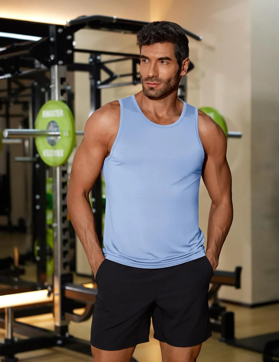 COOFANDY Mens Tank Top UPF 50  Quick Dry Sleeveless Shirts Summer Workout Muscle T Shirt Cool Swim Beach Top