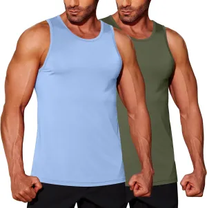 COOFANDY Mens Tank Top UPF 50  Quick Dry Sleeveless Shirts Summer Workout Muscle T Shirt Cool Swim Beach Top
