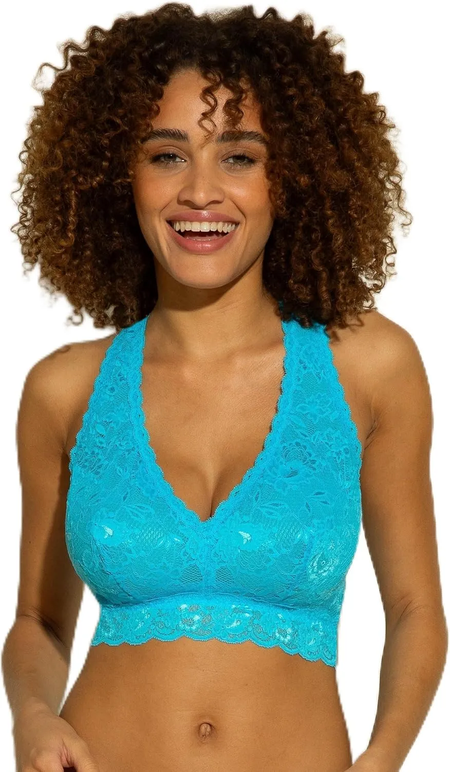 Cosabella Never Say Never Curvy Racie Racerback Bralette - Wireless Lace Bralette for Women, Plus Size Bra for DD Cups and Up