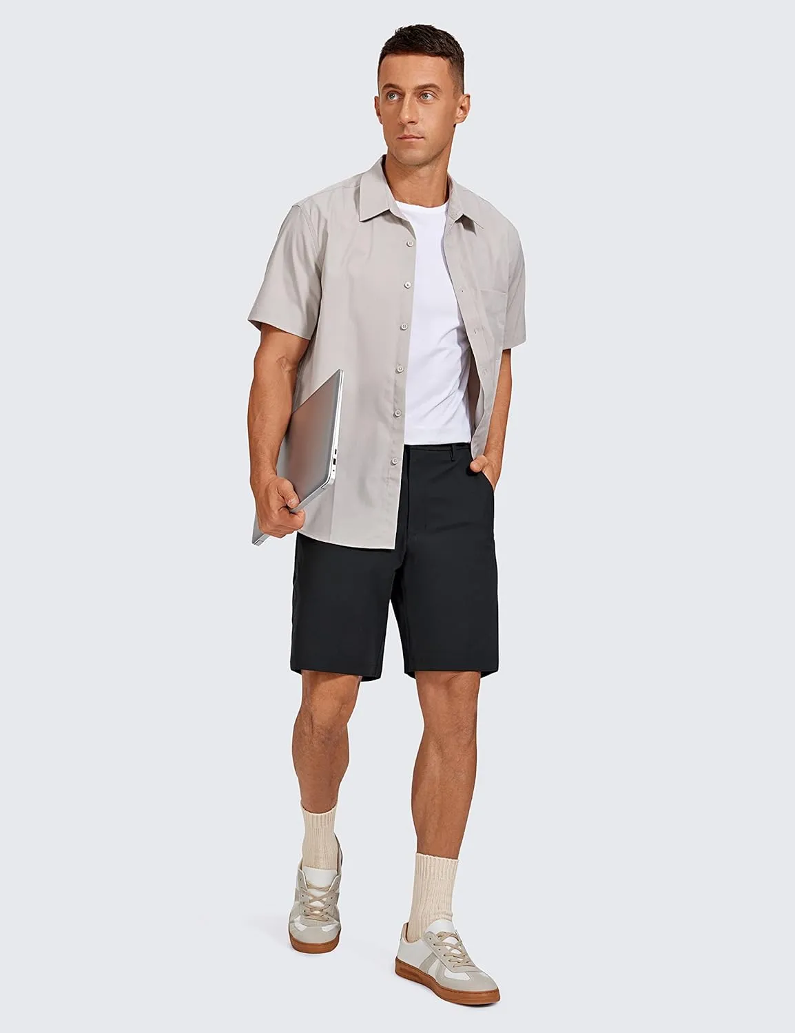 CRZ YOGA Men's All Day Comfy Golf Shorts - 7"/9" Stretch Lightweight Flat Front for Casual Work with Pockets