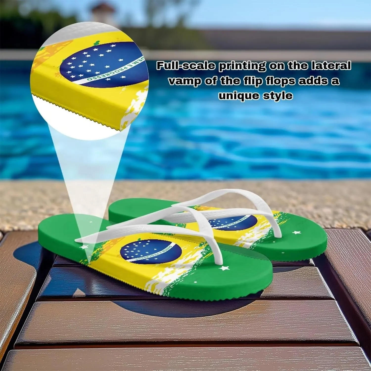 Customized Flip Flops for Women Comfortable Sandals Shower & Walking White Thong Sandals Size 35-40