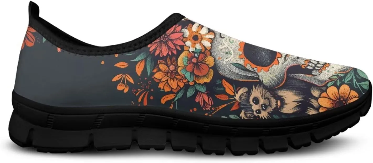 Dog Design Men Slip-on Shoes Loafers Low Top Casual Mesh Shoes with Arch Support Insole Business Work Outdoor Sneaker