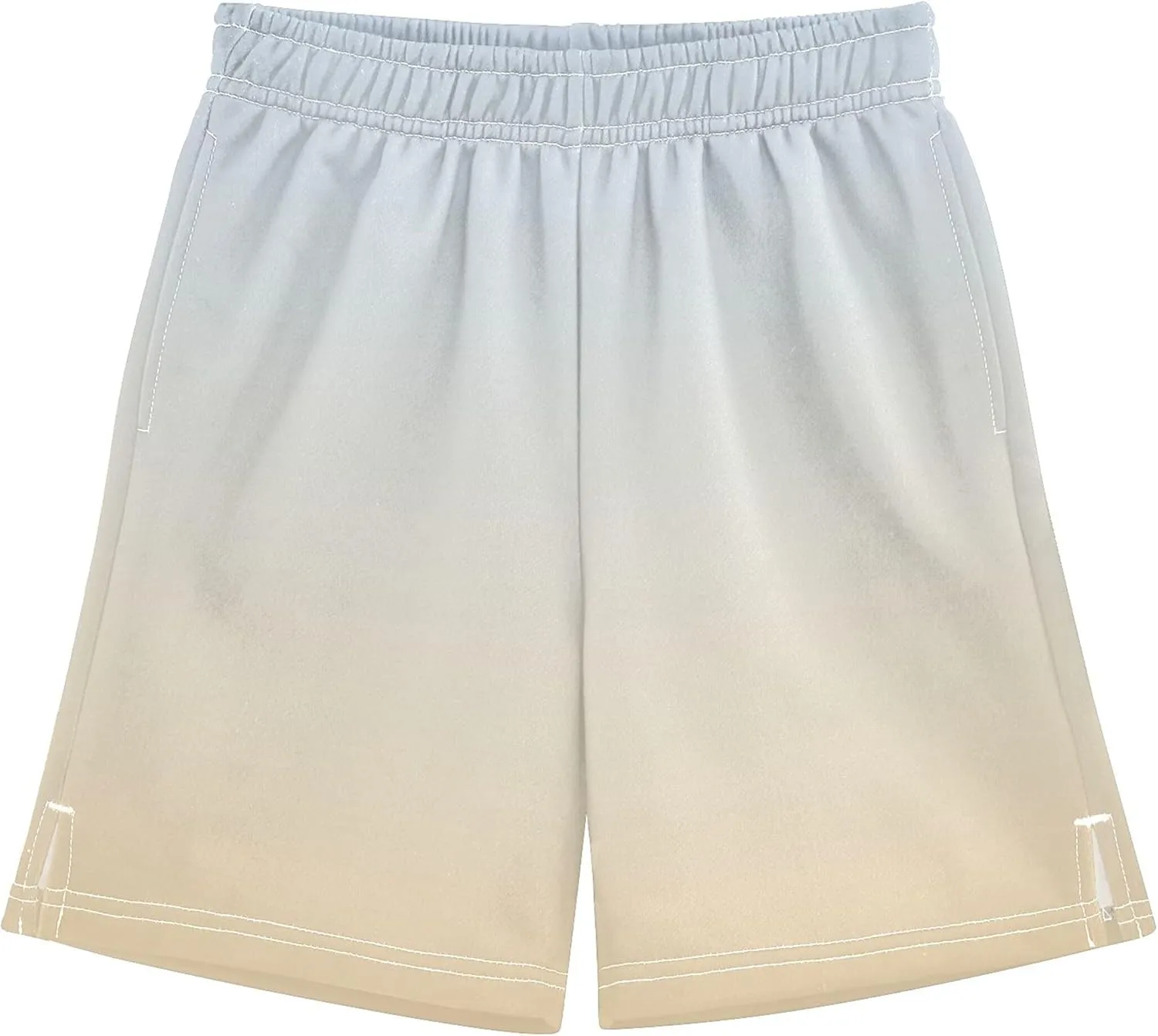 Elegant Blue Moccasin Gradient Youth Boys Casual Shorts Cute Athletic Shorts Elastic Waist Sports Trunks 7-8