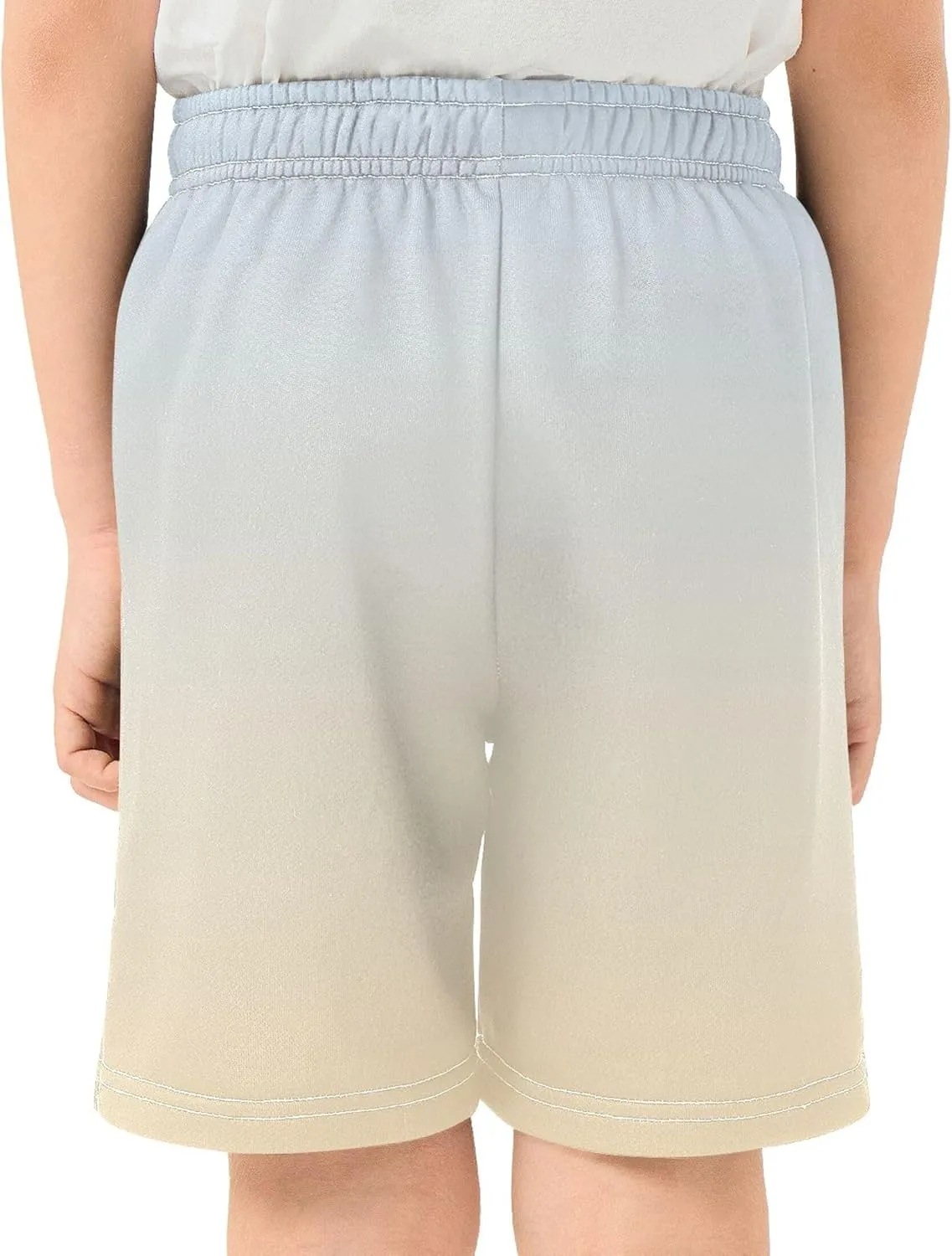 Elegant Blue Moccasin Gradient Youth Boys Casual Shorts Cute Athletic Shorts Elastic Waist Sports Trunks 7-8