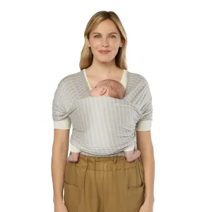 Ergobaby Sustainable Knit Aura Baby Carrier Wrap for Newborn to Toddler (8-25 Pounds), Grey Stripes