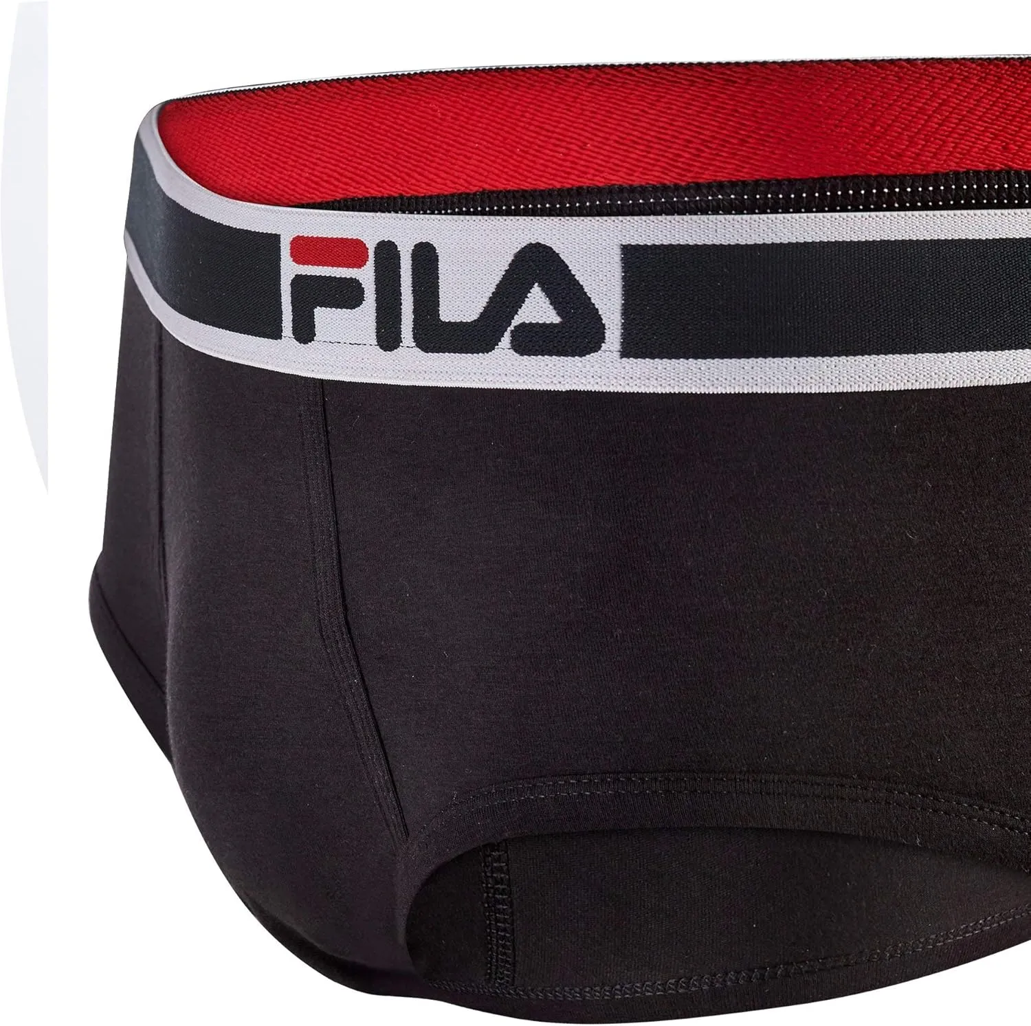Fila Men's Regular Rise Brief Fly Front with Pouch, 4-Pack of Tagless Underwear